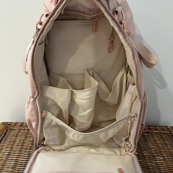 Itzy Ritzy Diaper Bag Backpack Large Capacity Boss Baby Blush Pink Changing Pad - Picture 11 of 15